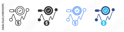 Sales Forecast Multi Style Icon Set Vector 