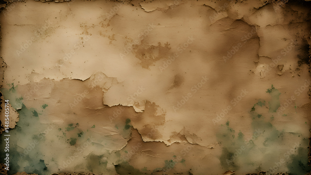 Obraz premium Aged brown paper texture evokes a vintage world map on an antique parchment page