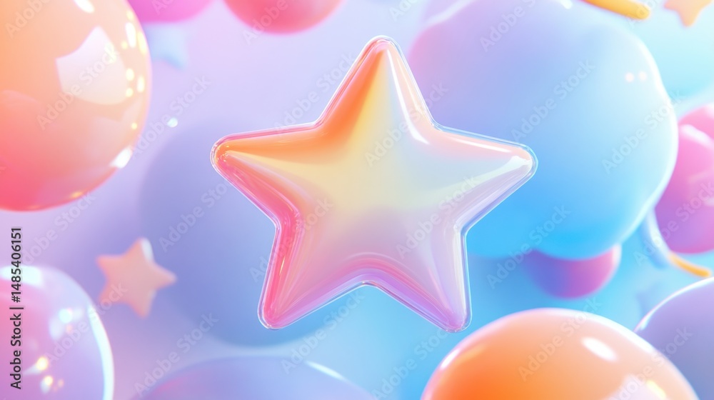Obraz premium Pastel 3D star graphic