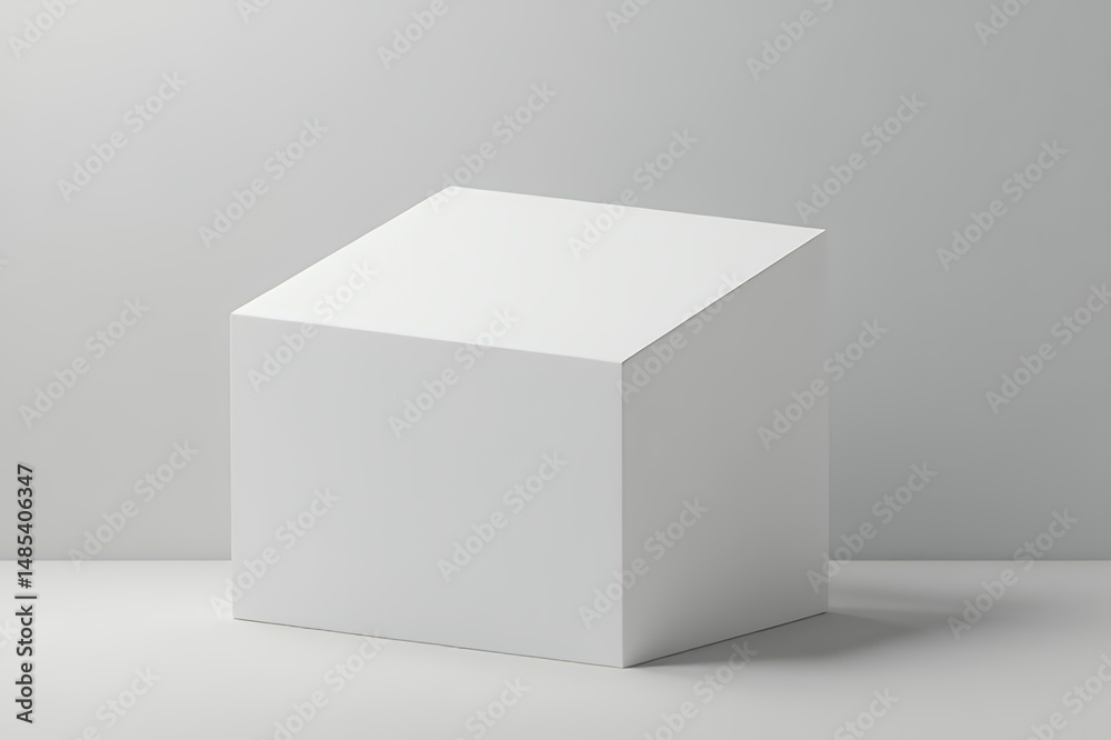 Fototapeta premium White-minimalist-house-shape-abstract-object-studio-photography-geometric-design-mockup