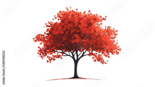 Vibrant red autumn tree