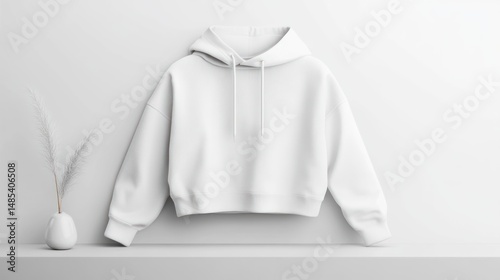 White cropped hoodie