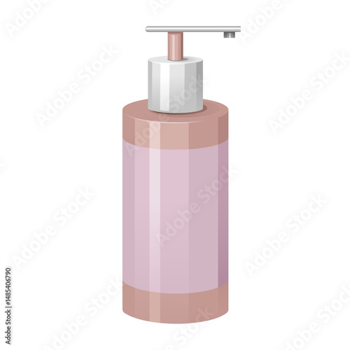 Pink cosmetic dispenser bottle with pump