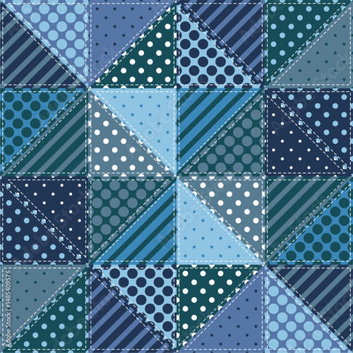 Patchwork print wallpaper background with different patterns quilting hobby craft handmade	
