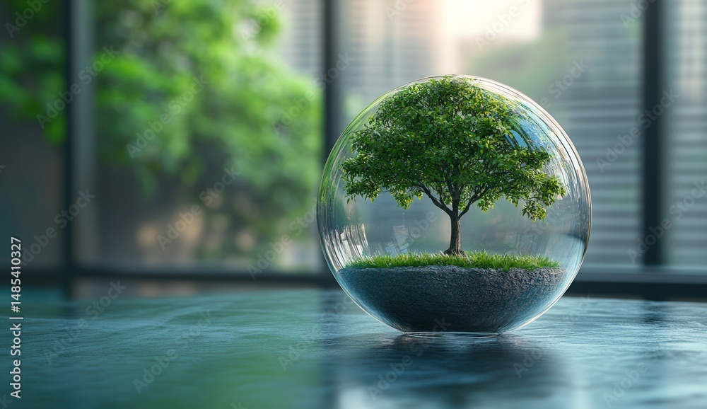 Small tree in a glass sphere Small tree in a glass sphere
