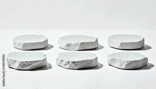 Modern Minimalist White Stone Display Stands