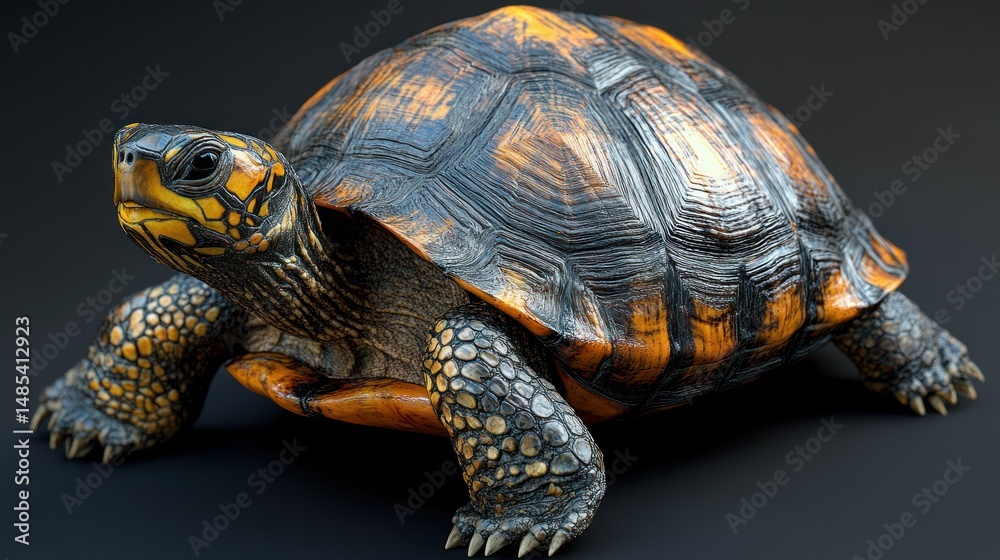 Obraz premium 3D Turtle Studio Shot, Realistic Reptile, Close-up