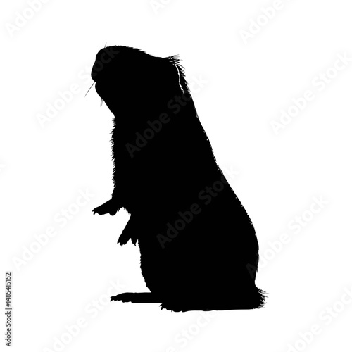 Solid black silhouette of a guinea pig sitting