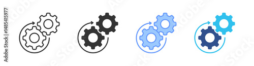 Improvement Multi Style Icon Set Vector 