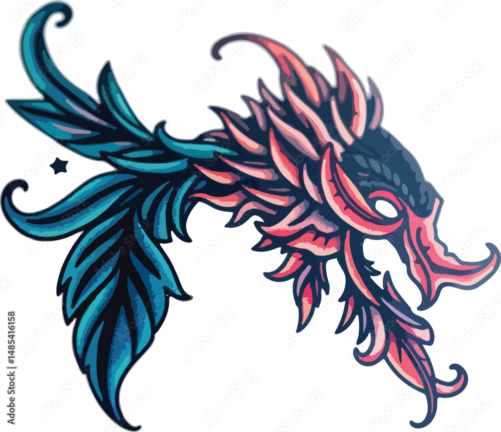 Naklejka premium vector illustration of a tattoo