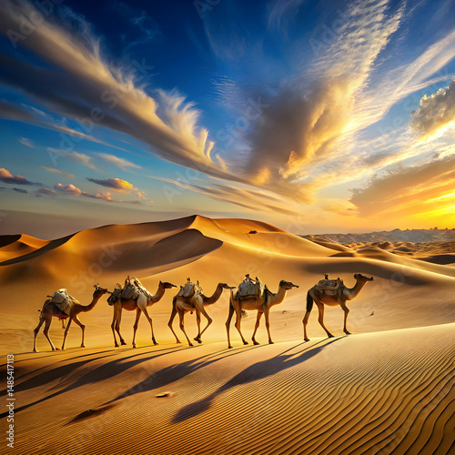 A solitary camel traverses