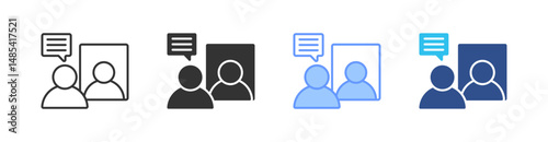 Self Reflection Multi Style Icon Set Vector 