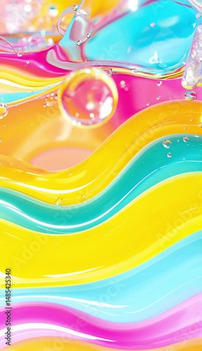 abstract colorful 3d background with waves 