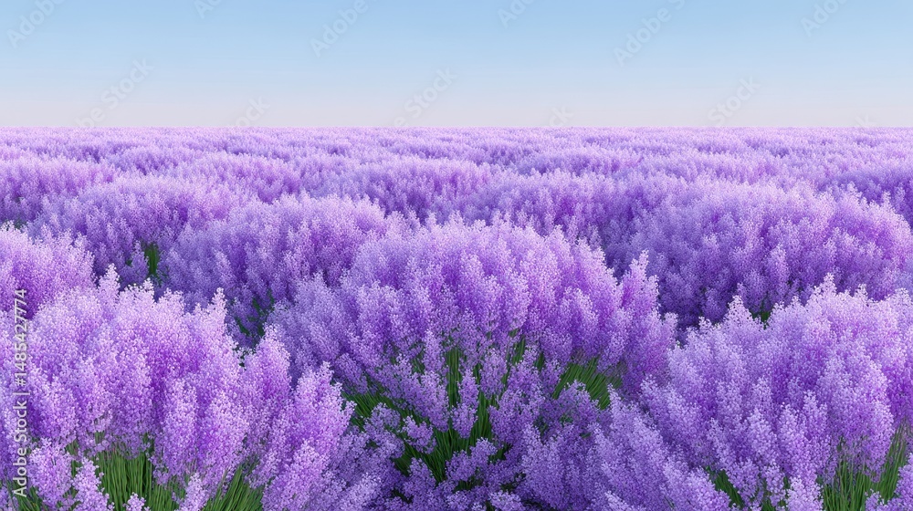 Obraz premium Serene Lavender Field Under a Bright Blue Sky
