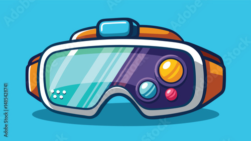 Colorful vector illustration of gaming glasses showcasing vibrant buttons and a sleek design for modern technology enthusiasts in gaming