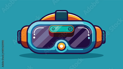 Colorful vector illustration of gaming glasses showcasing vibrant buttons and a sleek design for modern technology enthusiasts in gaming
