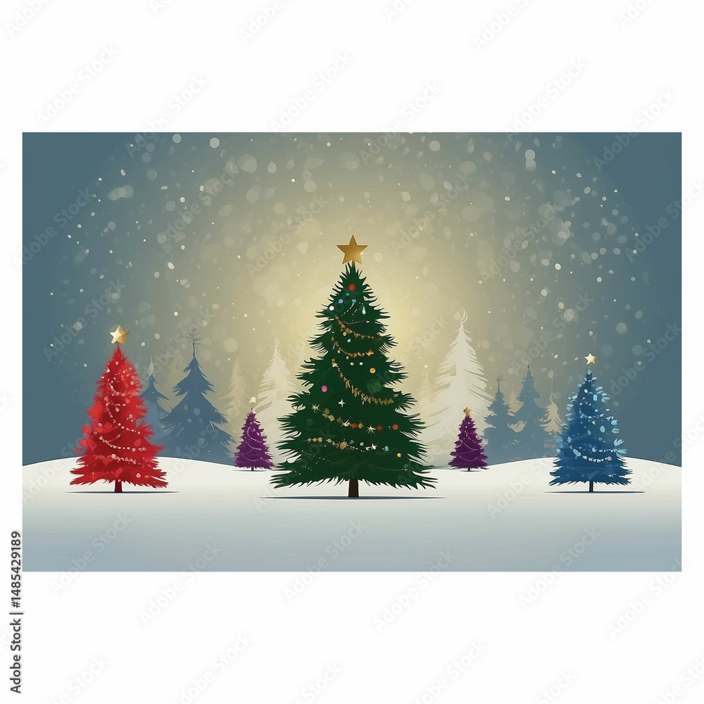 Obraz premium illustration design image with a Christmas tree theme