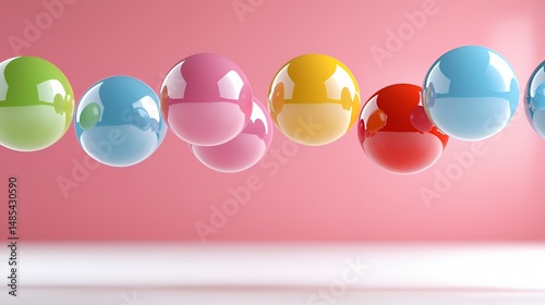 Colorful Spheres Floating