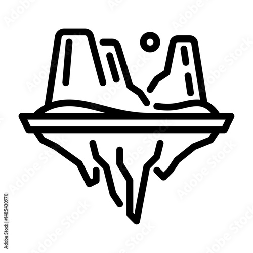 Canyon outline icon. Canyon black line illustration.