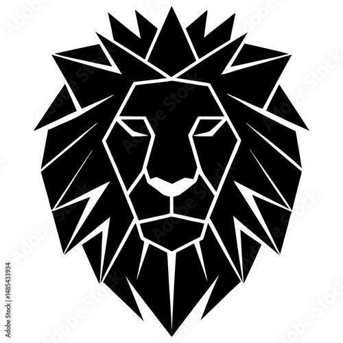 geometric lion head logo concept