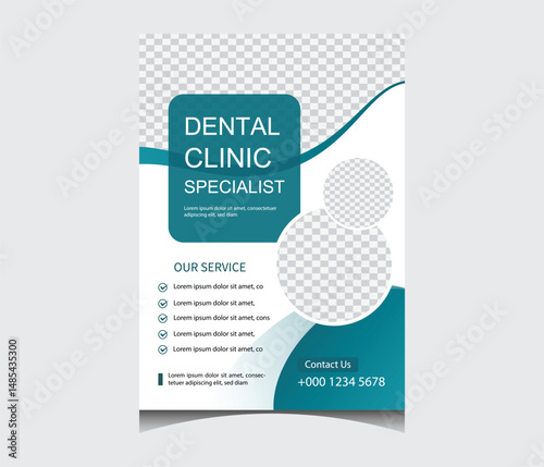 
dental checkup flyer template for clinics and hospitals
