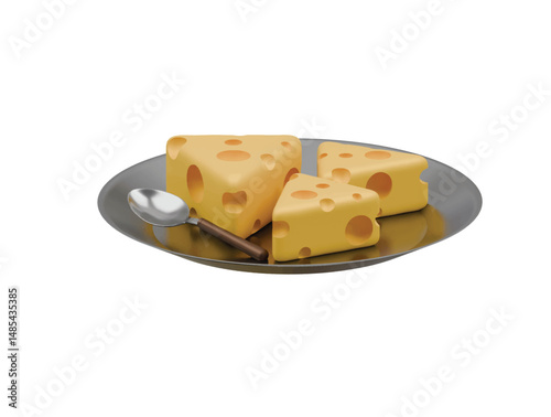 cheese icon 3d illustration render