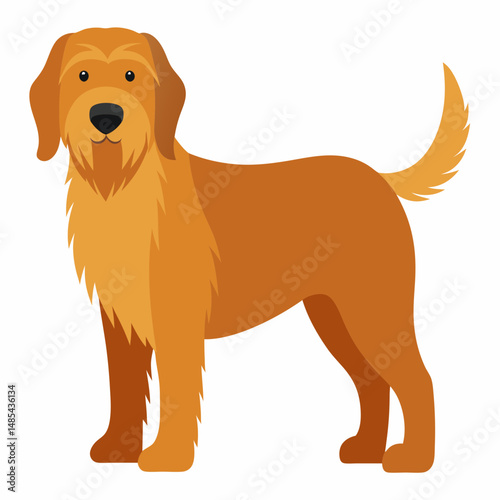 Beautiful Otterhound dog vector artwork featuring detailed and charming design, perfect for pet lovers, logos, t-shirts, and digital projects.