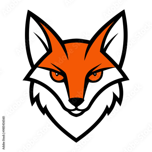 outline of a fox head with sharp eyes