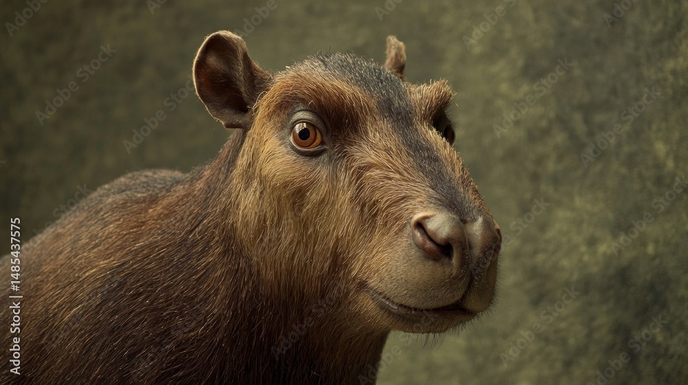 Fototapeta premium A brown animal with a black nose and brown eyes