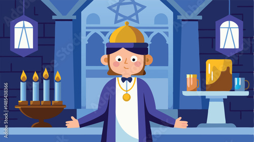 Celebration of faith with diverse worshippers gathering in a vibrant setting featuring a star symbol and candles