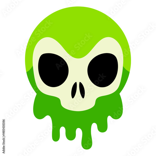 skull with alien eyes  slime on white