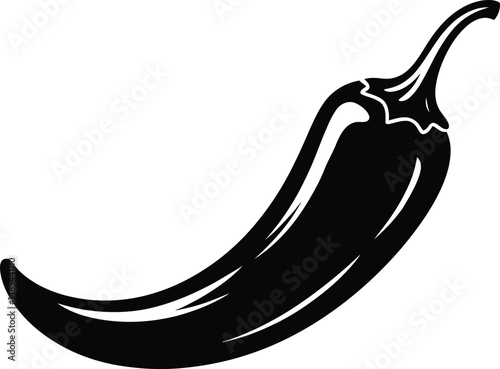 Black Chili Pepper Silhouette