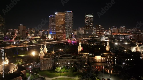 Wallpaper Mural Illuminated Downtown At Tampa In Florida United States. Famous Highrise Building. City At Night Landscape. Tampa At Florida United States. Business District. Illuminated Night City. Torontodigital.ca