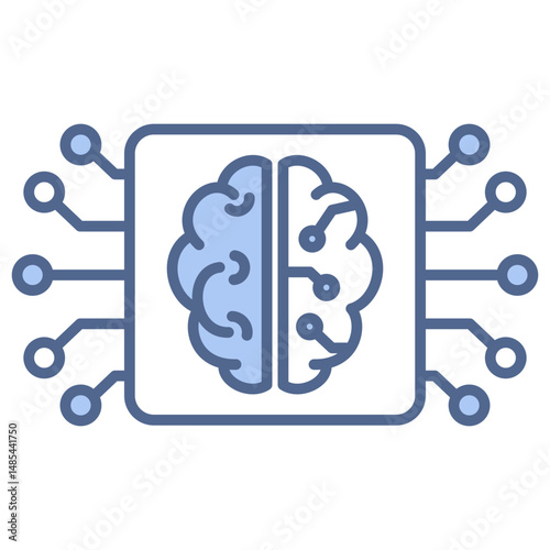 Machine Learning Blue Icon