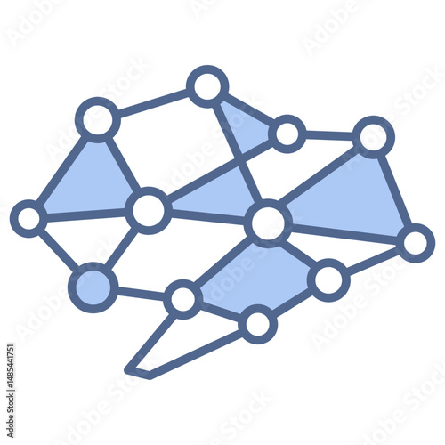 Neural Network Blue Icon