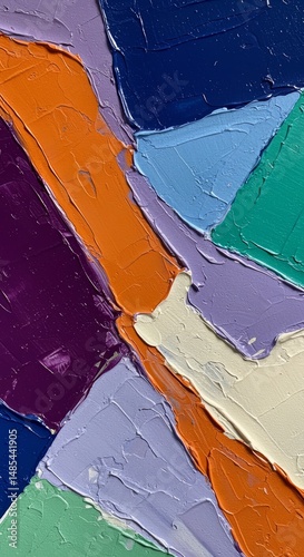 Vibrant abstract painting illustration of dynamic shapes and colors art studio digital artwork modern environment close-up viewpoint contemporary concept