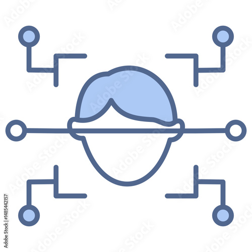 Facial Recognition Blue Icon