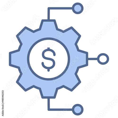 Banking Processing System Blue Icon