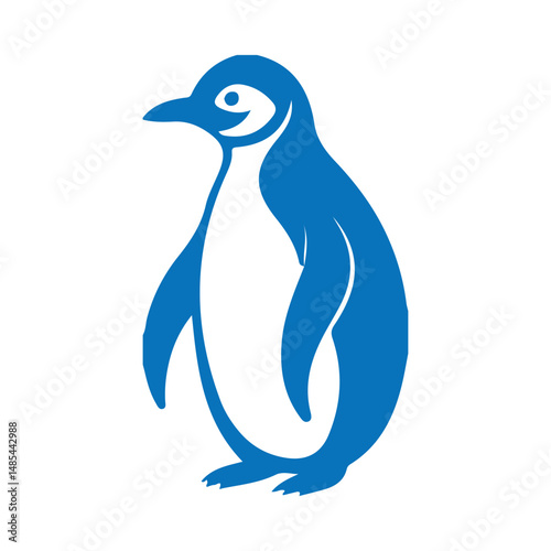 Vector Icon Illustration Minimalist Penguin Silhouette Logo. Vector eps 10