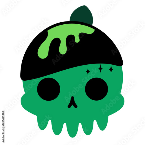 skull with sunglasses  slime on white