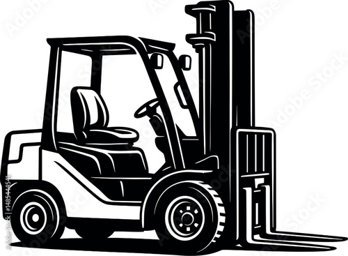 Forklift vector silhouette design
