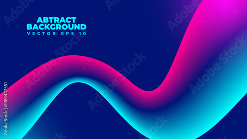 Futuristic Wave Line Abstract Background Vector in Pink and Blue - An elegant vibrant gradient banner. Ideal for sports, tech, music, or digital content and web banner