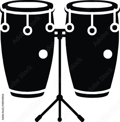 Double Conga Drums Silhouette on Stand