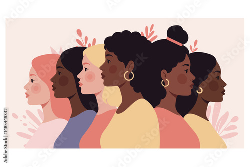 Diverse Group of Women Standing Together in Solidarity