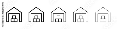 Warehouse icon symbol pictogram. stroke designs.