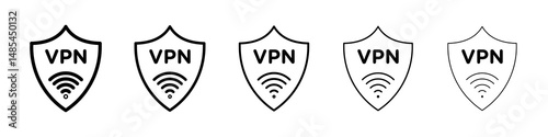 Vpn icon symbol pictogram. stroke designs.