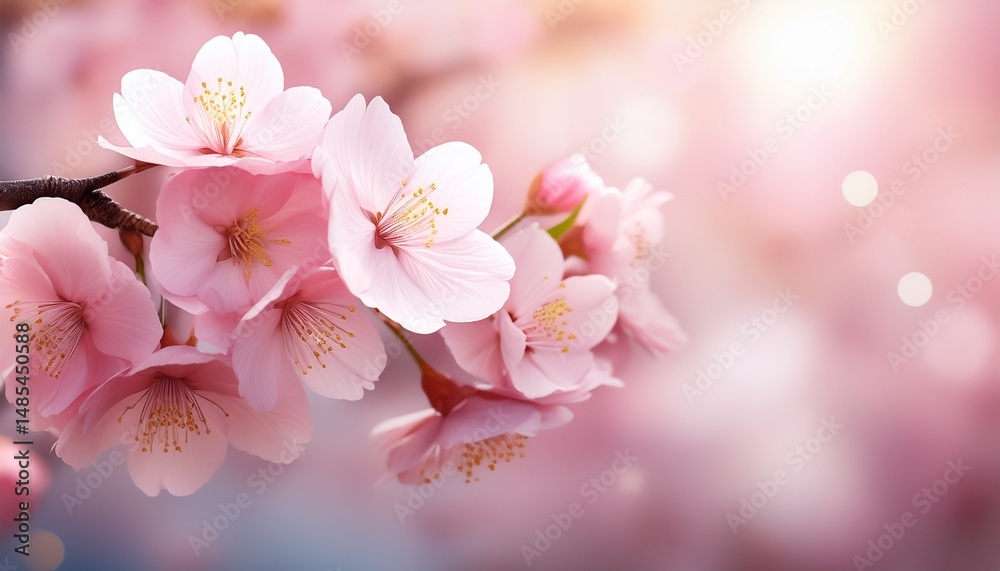cherry sakura flowers close up on soft background cherry sakura flowers close up on soft background
