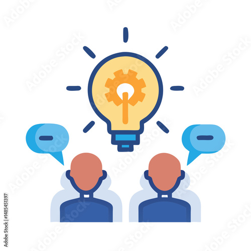  Team Brainstorming Icon for Collaboration