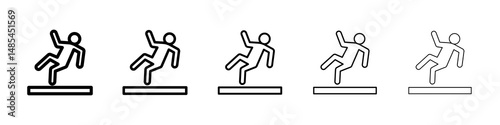 Slippery floor icon symbol pictogram. stroke designs.