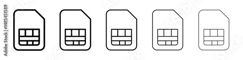 Sim card icon symbol pictogram. stroke designs.